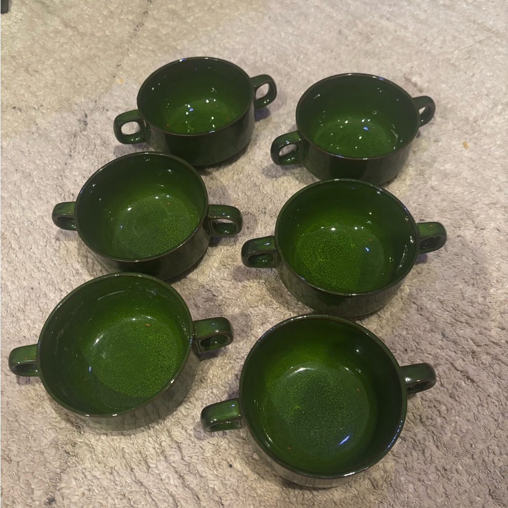 Small green bowls set of 6